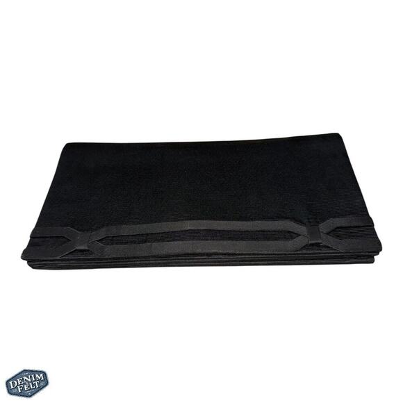 Loewe Vintage Black Ribbed/Satin Clutch /Purse/ Evening Bag | RARE!! - Picture 2 of 10